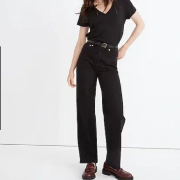 Madewell The Petite Perfect Vintage Wide-Leg Jean in Belmere Black Wash 26P - Picture 2 of 4